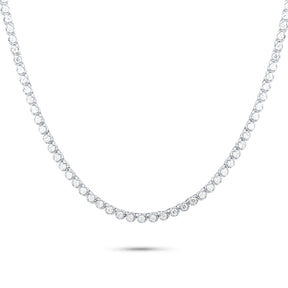 14k white gold classic 2tcw diamond tennis necklace