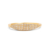 14k yellow gold diamond pave narrow signet ring