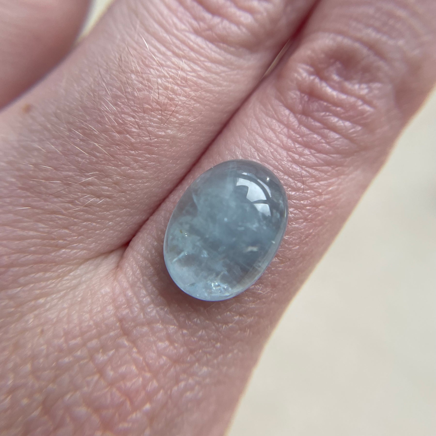 8.91ct Oval Cabochon Milky Aquamarine