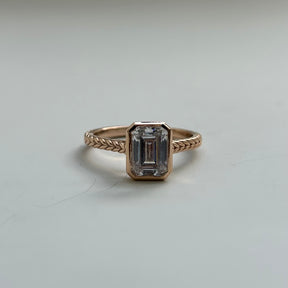 14KR 2.00ct CZ Rope Band Engagement Size 8