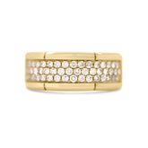 Contemporary Estate 10k Yellow Gold Stacked Diamond Ring