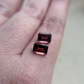 3.36tcw Emerald Cut Pink Tourmaline Pair