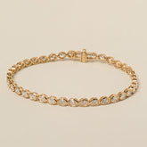 14k gold east west lab diamond oval cut bezel set tennis bracelet