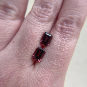 3.36tcw Emerald Cut Pink Tourmaline Pair
