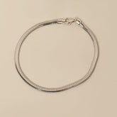 sterling silver flat oval snake chain bracelet 7.5"