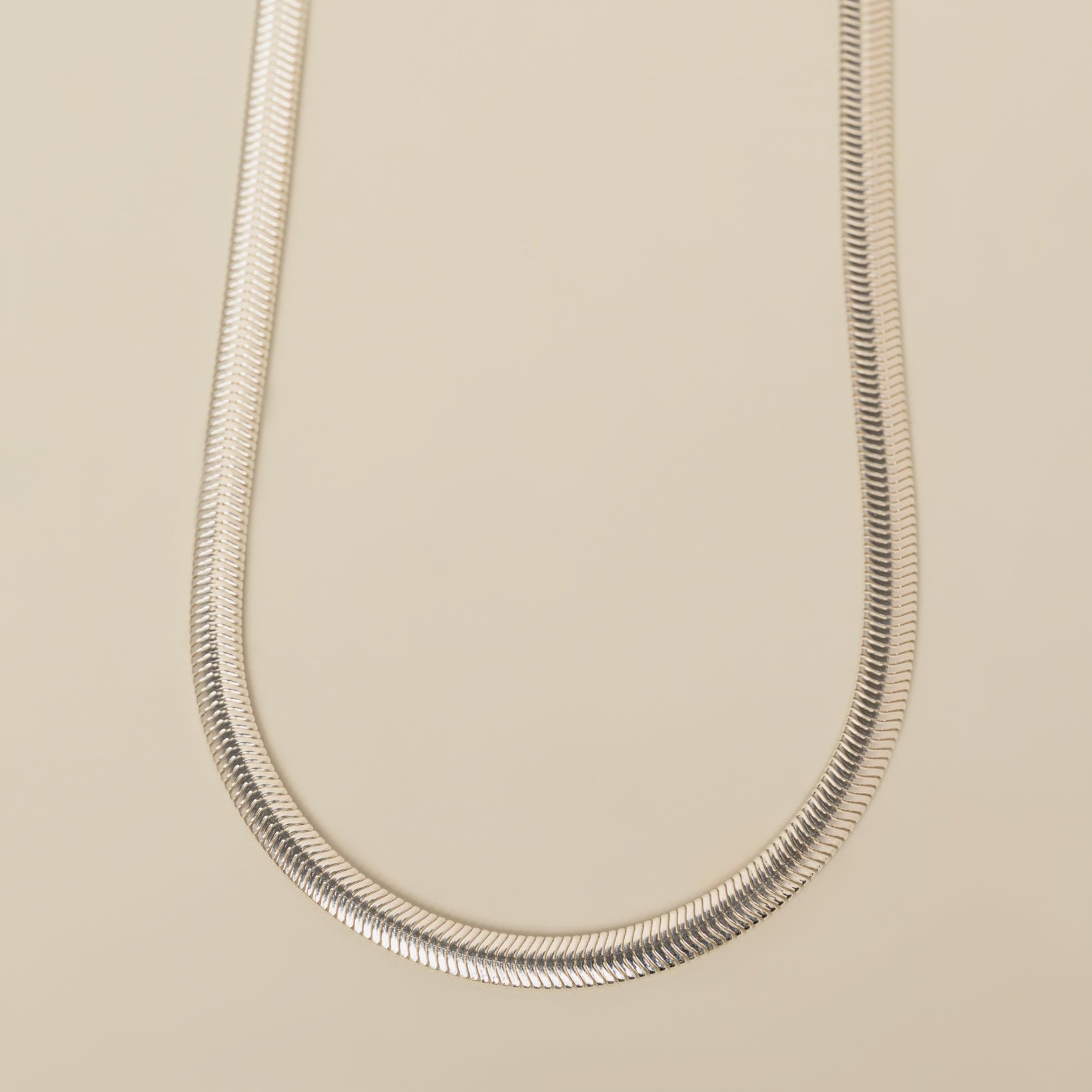 sterling silver flat oval snake chain necklace 16"