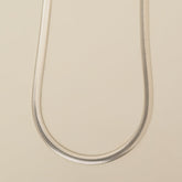 sterling silver flat oval snake chain necklace 16"