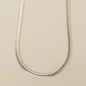 sterling silver flat oval snake chain necklace 16"