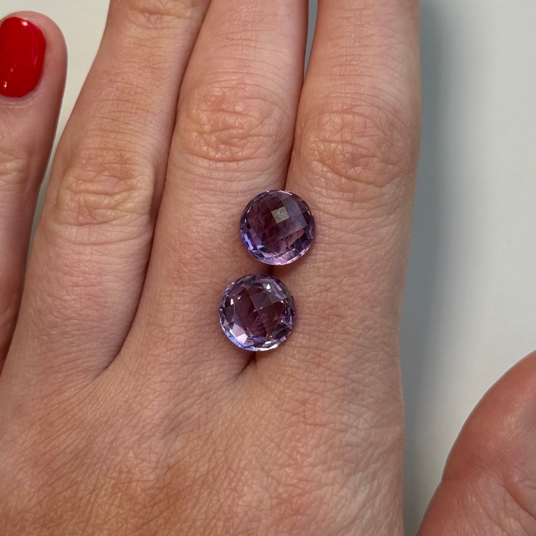 5.68tcw Rose Cut Amethyst Pair