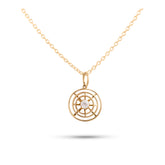 14k yellow gold diamond pendant necklace with 16in chain