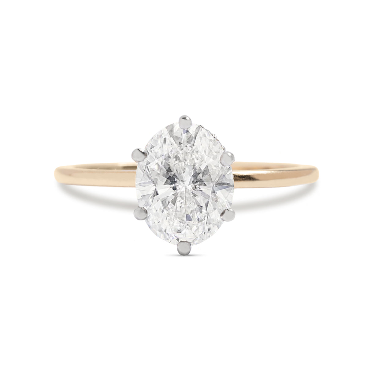 14k yellow, white, or rose gold diamond semi custom engagement ring solitaire with diamond rail