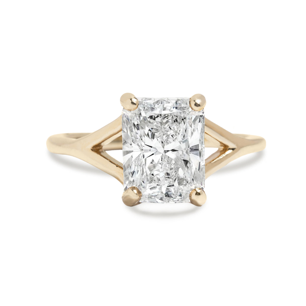 14k yellow, white, or rose gold diamond semi custom engagement ring solitaire split shank