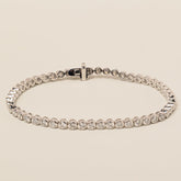 14k gold lab diamond round brilliant cut bezel set tennis bracelet