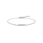 14k white gold triple bezel set baguette diamond bracelet