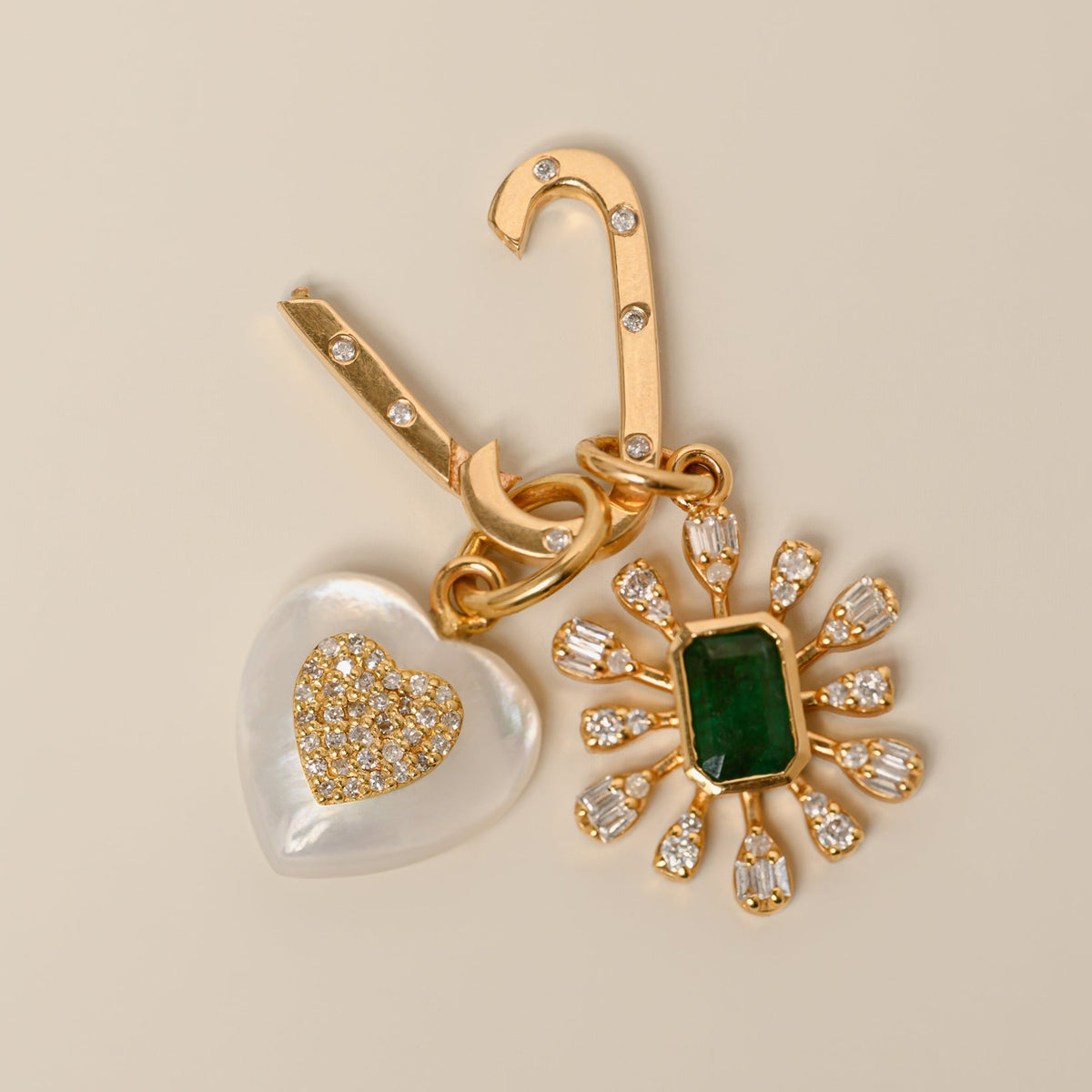 Diamond Charm Holder Clasp