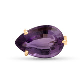 14k yellow gold ~10ct pear shape amethyst ring size 5.5