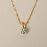 14k yellow gold 0.36ct round brilliant cut natural diamond split bail pendant necklace