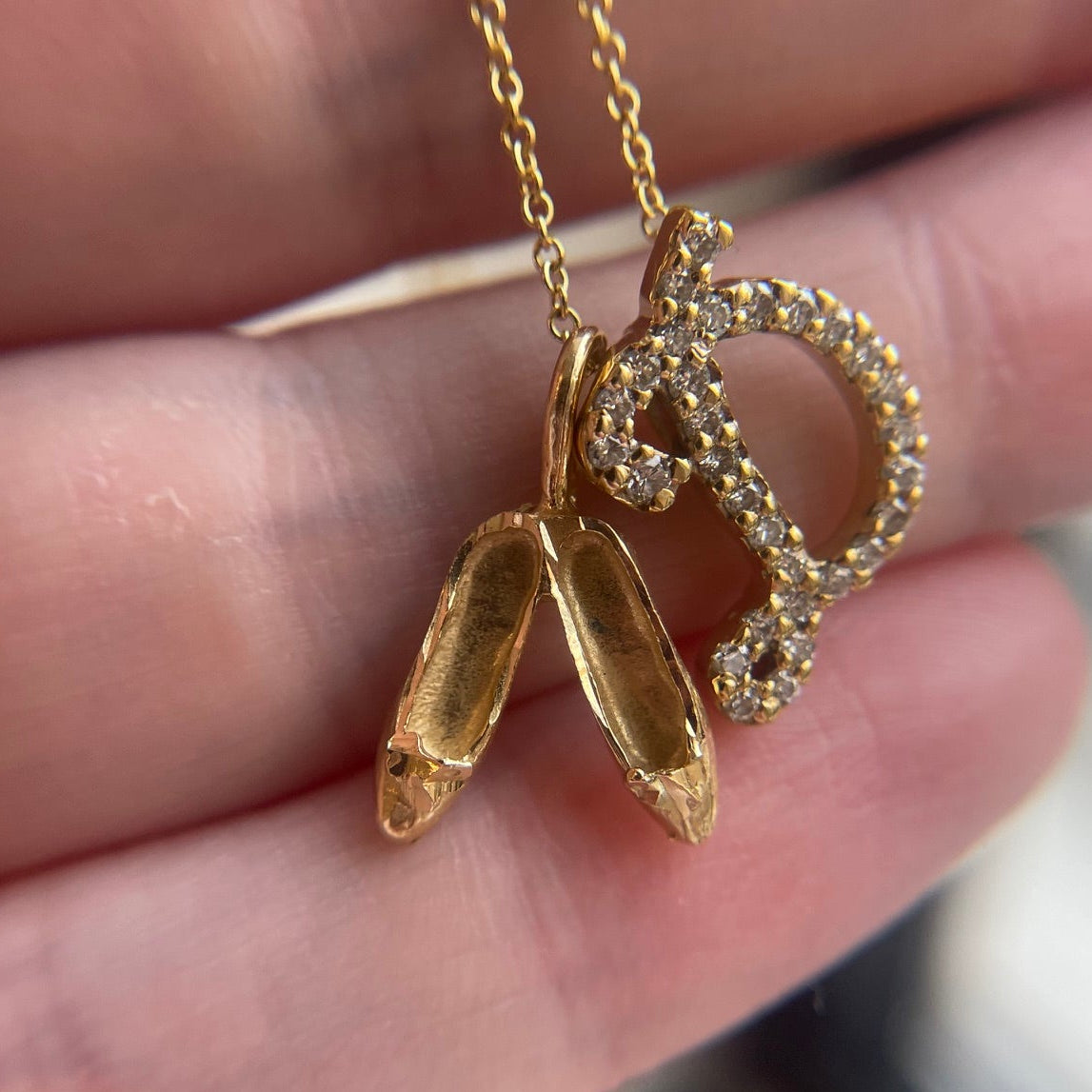 14K Yellow Gold Ballet Flats Charm