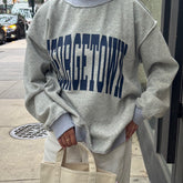 L. Priori Georgetown reversable mockneck sweatshirt oversized