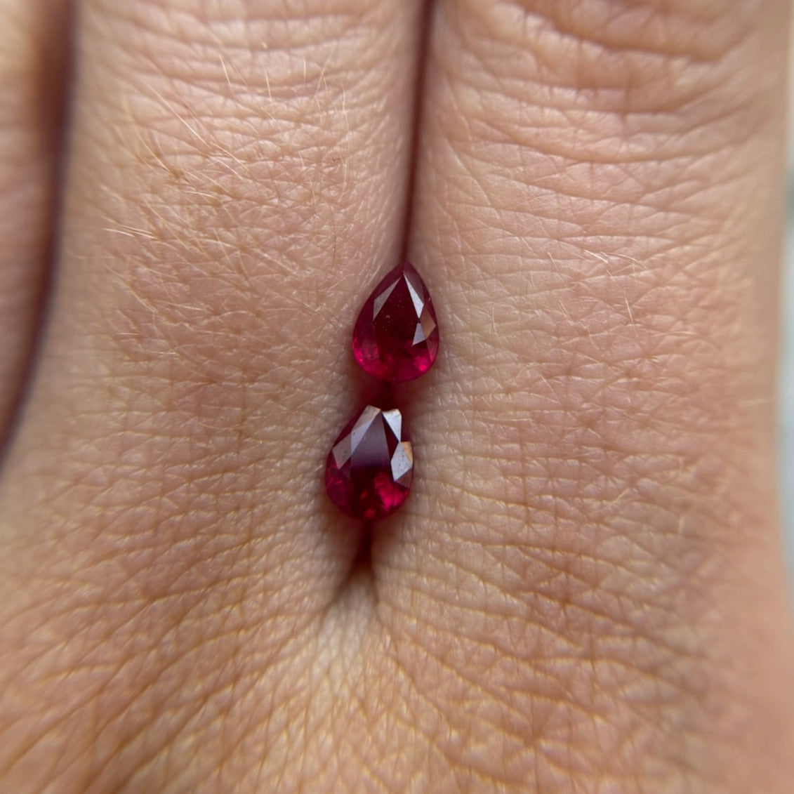 1.16tcw Pear Shape Ruby Pair