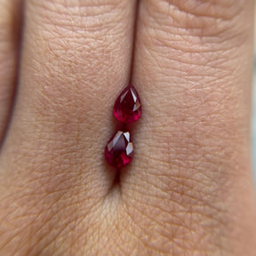 1.16tcw Pear Shape Ruby Pair