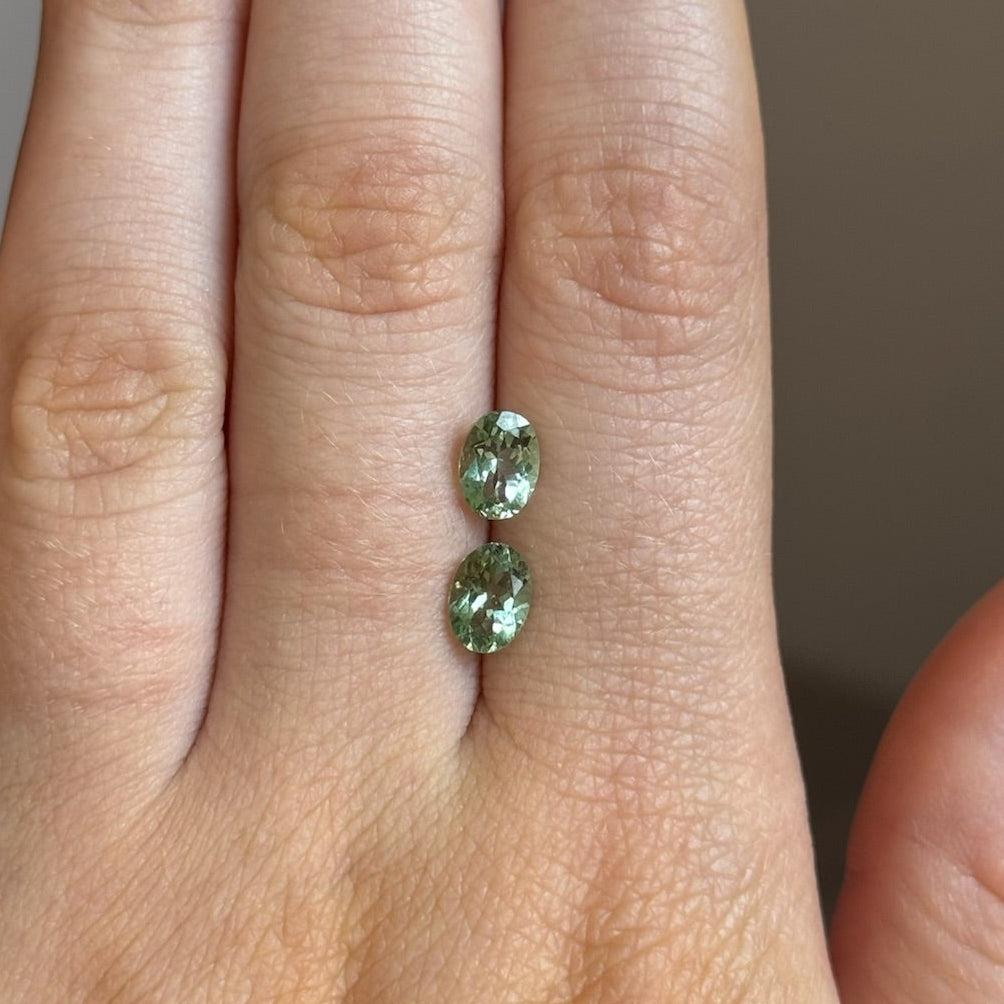 1.71tcw Oval Mint Tourmaline Pair