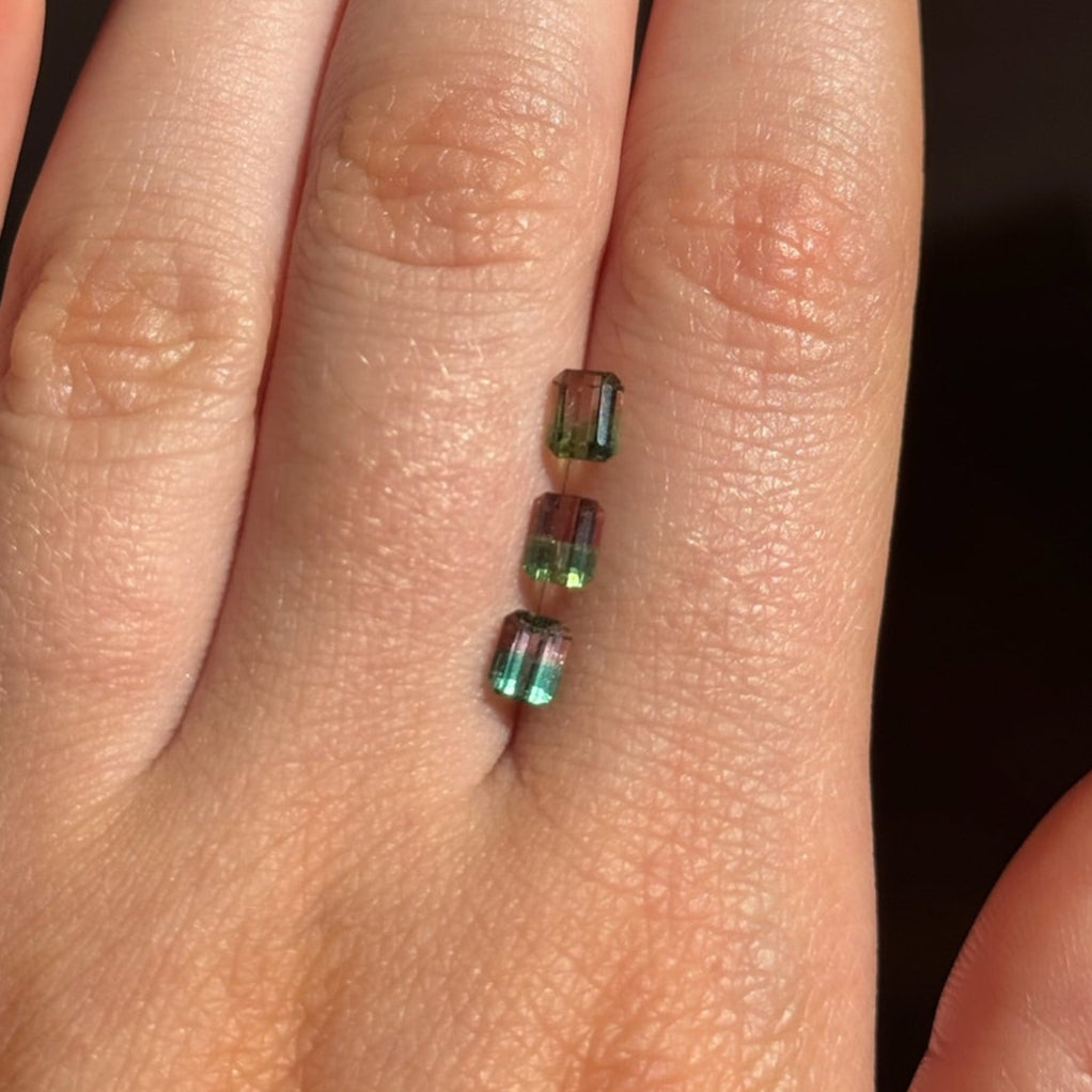 1.48tcw Parcel of Emerald Cut Bicolor Watermelon Tourmaline