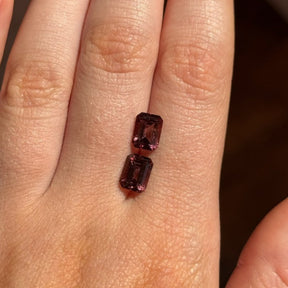 3.36tcw Emerald Cut Pink Tourmaline Pair