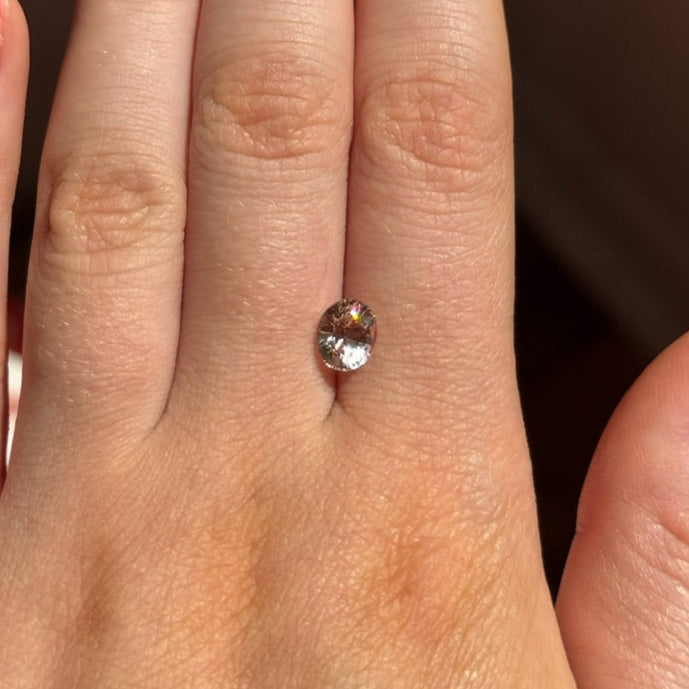 1.09ct Peach Oval Sapphire