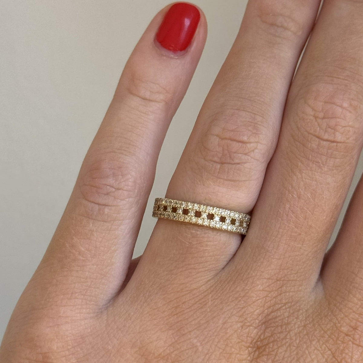 14K Yellow Gold Custom Lab Diamond Women's Band