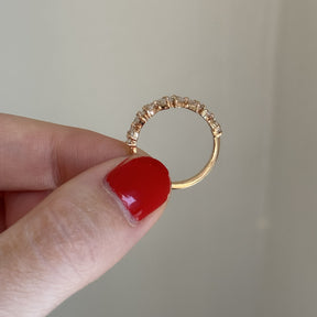 14K Rose Gold Marquise Diamond Flower Ring