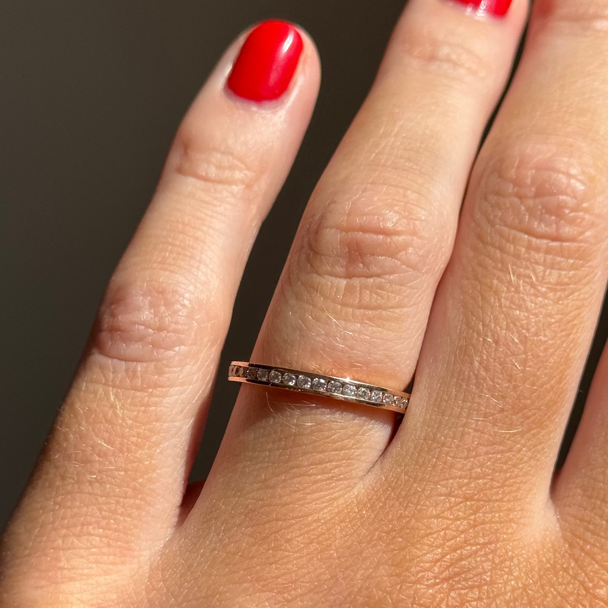 14K Rose Gold Diamond Women's Band