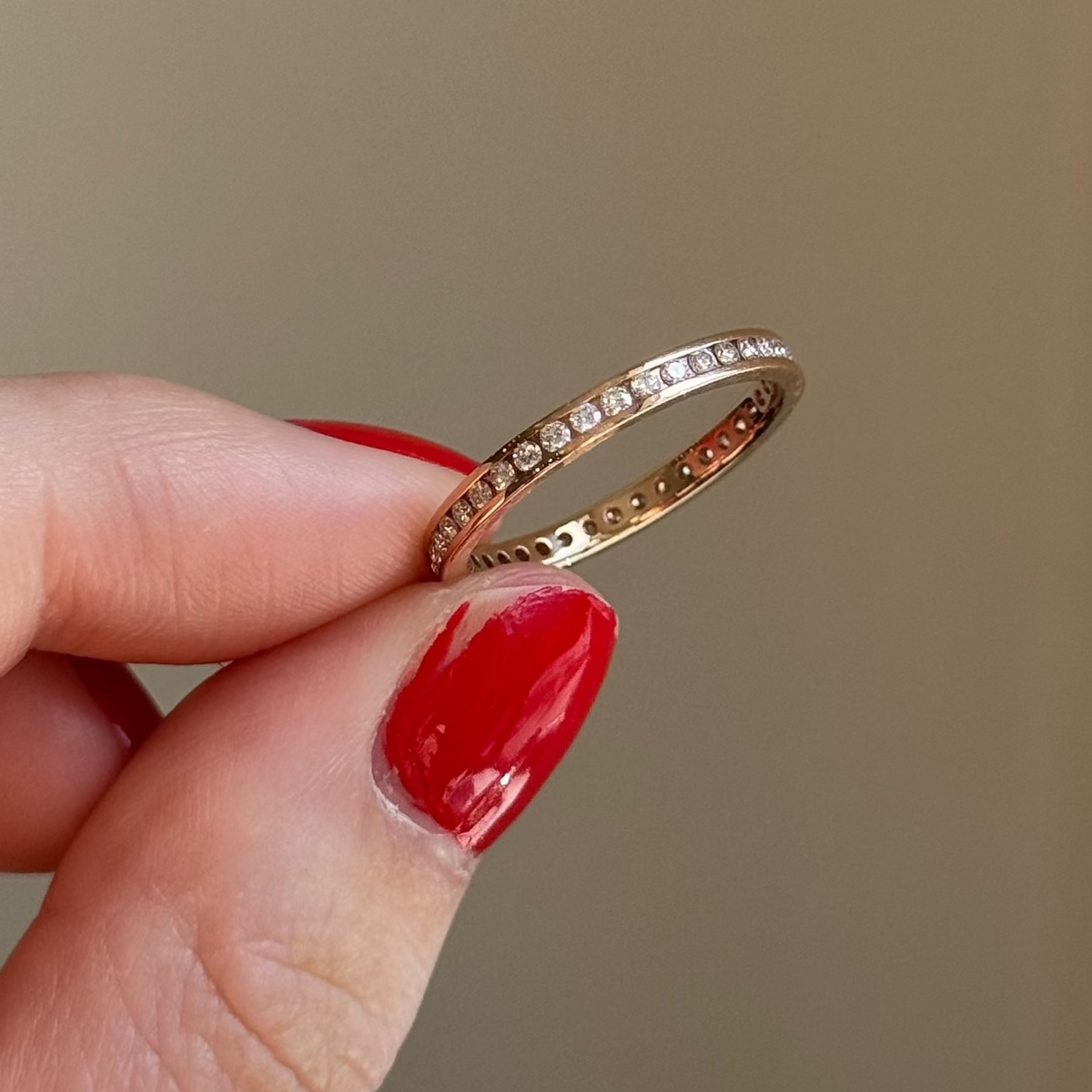 14K Rose Gold Diamond Women's Band
