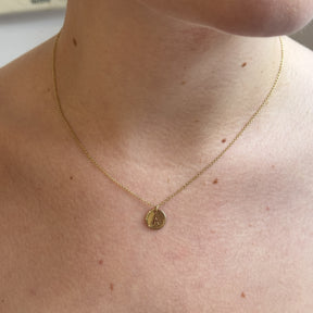 14K Yellow Gold "A" Disc Necklace