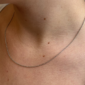 14K White Gold Wheat Chain