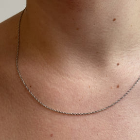 14K White Gold Wheat Chain