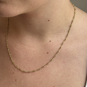 14K Yellow Gold "Dog Bone" Chain Necklace