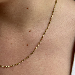 14K Yellow Gold "Dog Bone" Chain Necklace