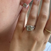 14K White Gold Prasiolite Ring