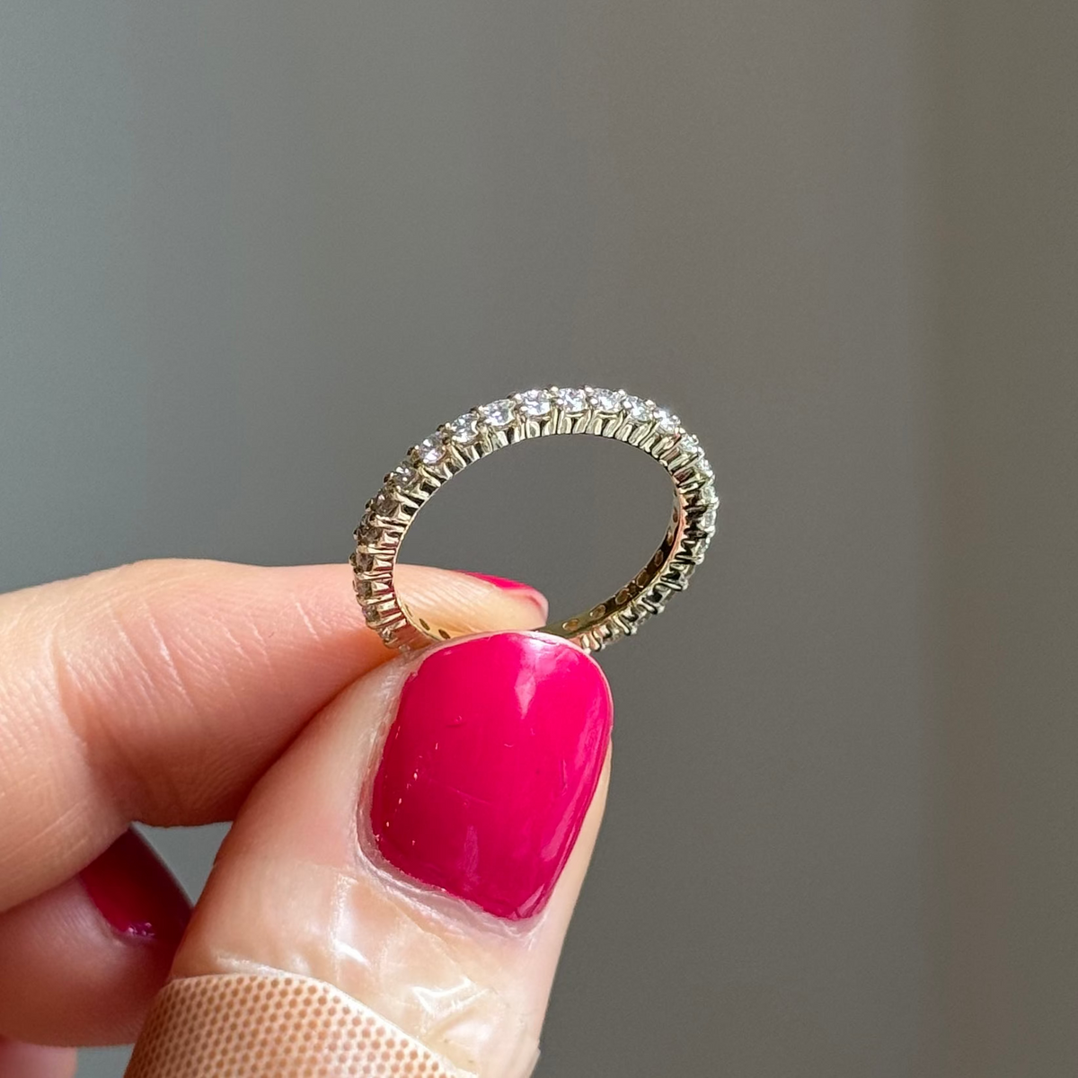 14K Yellow Gold Lab Diamond 3/4 Eternity Band