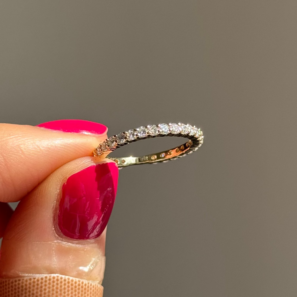 14K Yellow Gold Lab Diamond 3/4 Eternity Band