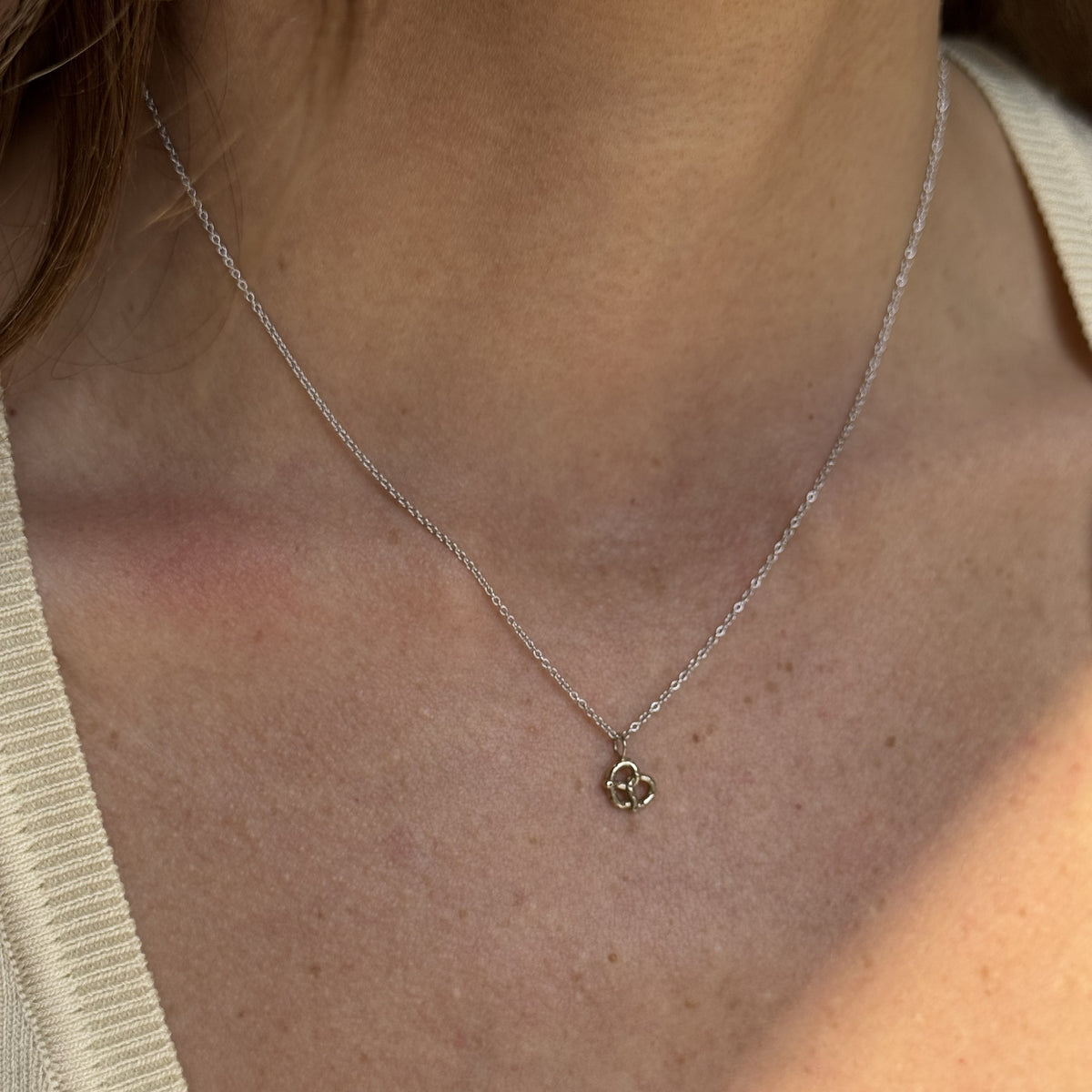 14K Gold Philly Pretzel Necklace