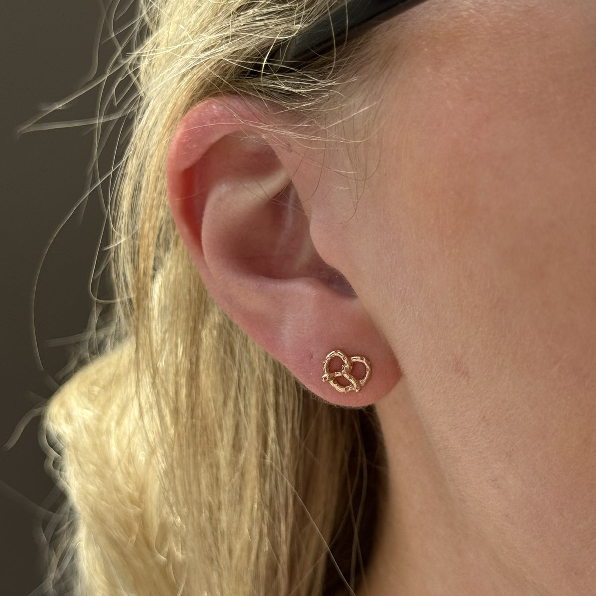 14K Gold Philly Pretzel Studs