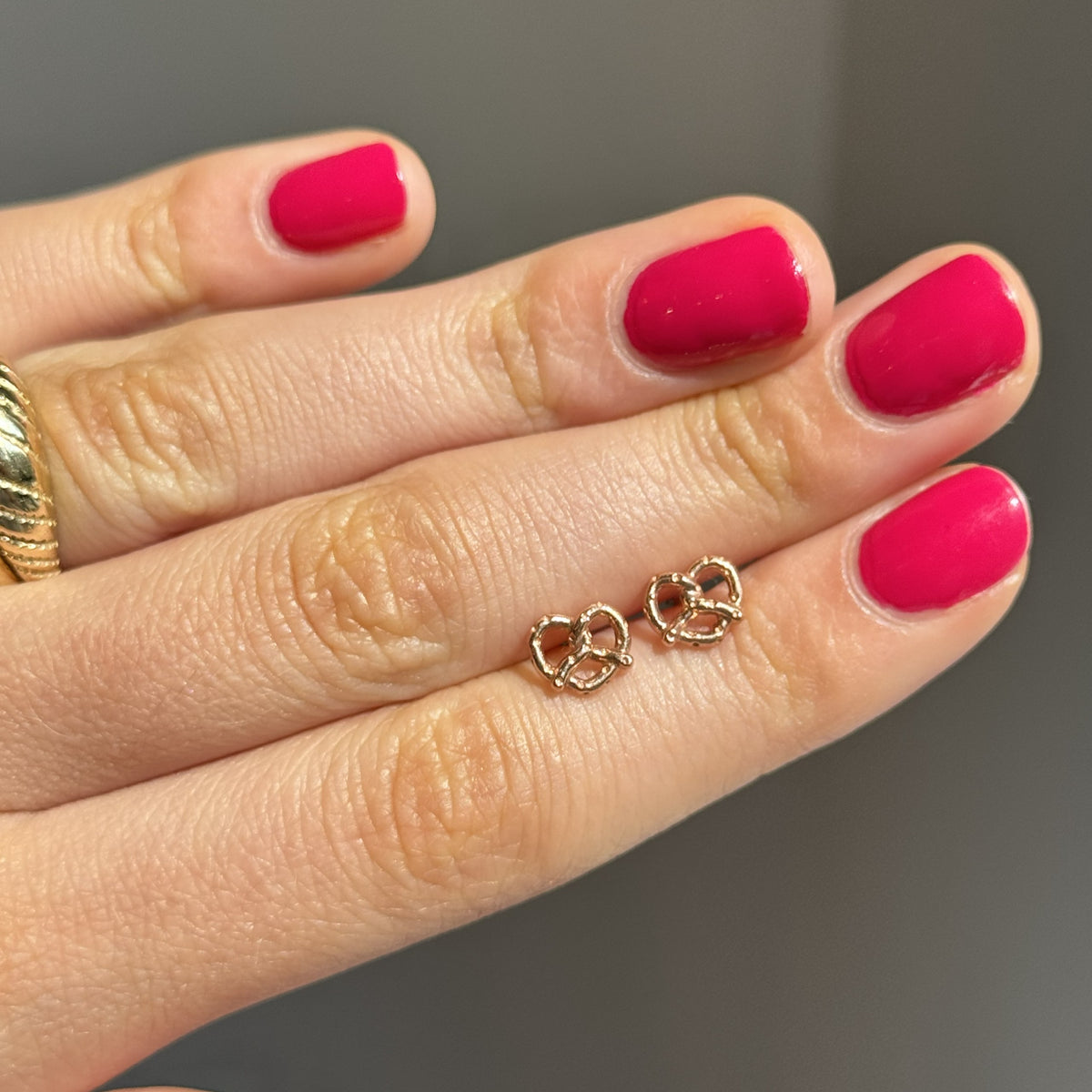 14K Gold Philly Pretzel Studs