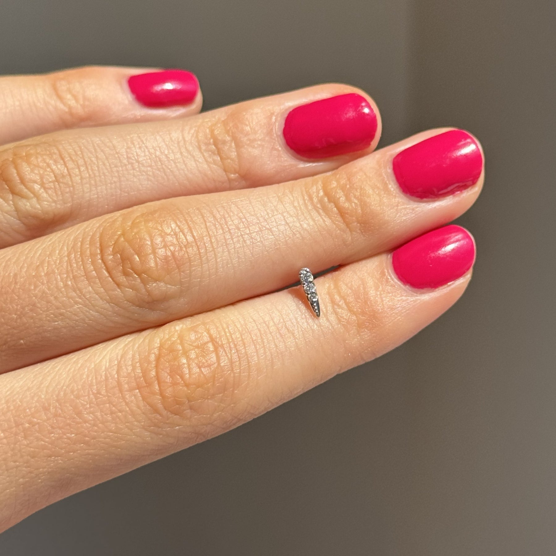 14K White Gold SINGLE Diamond Spike Stud