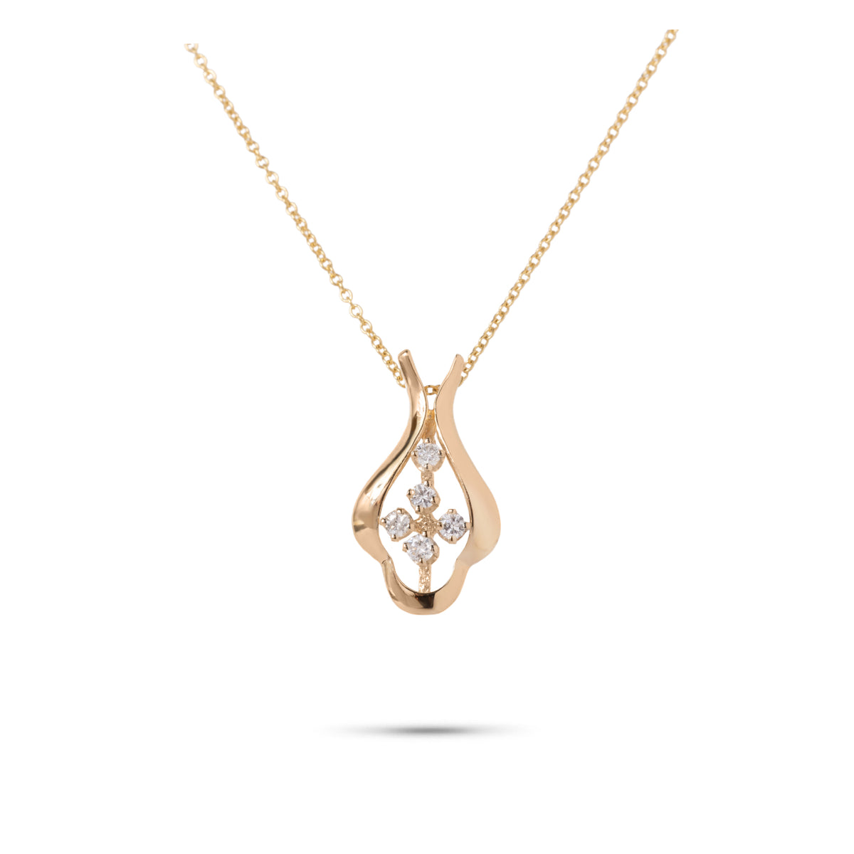 14k split bail pendant with 5 diamond