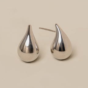 sterling silver puff teardrop chunky earrings