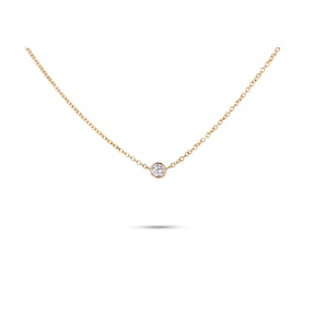 14k yellow or white gold 0.11ct lab grown diamond bezel set pendant necklace