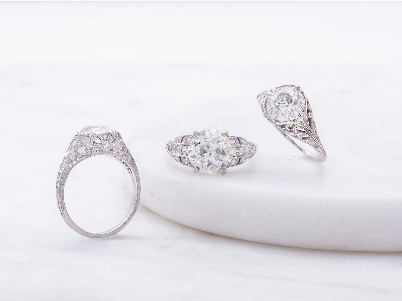 Estate Diamond Eternity Rolling Rings, Size 4