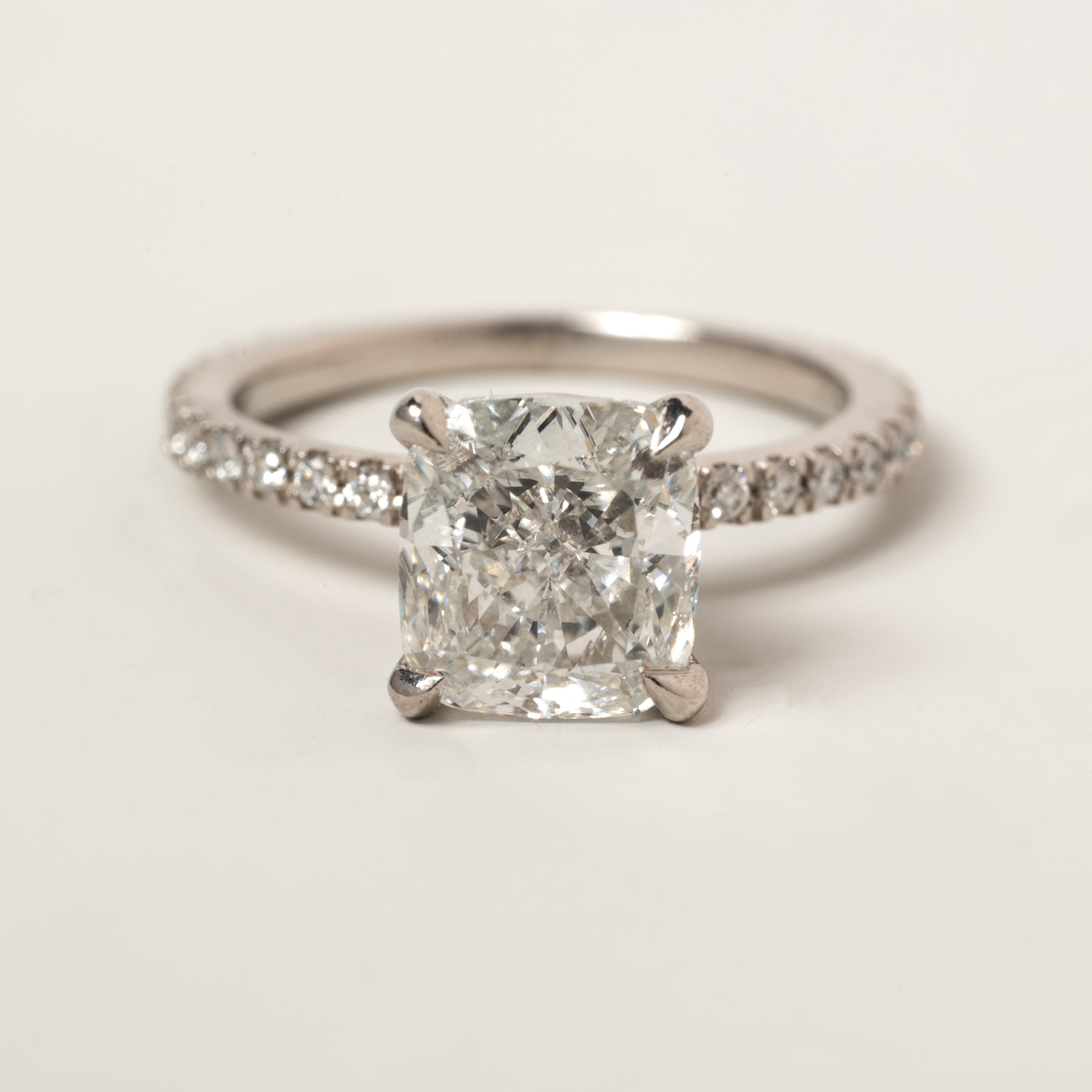 Platinum 2.16ct Lab Grown Cushion Engagement Ring